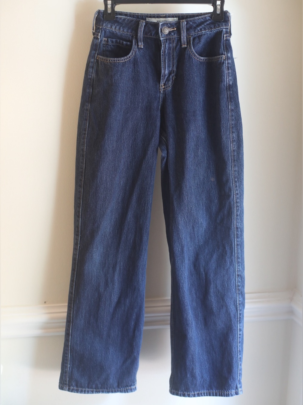 Hollister High Rise Baggy‎ Jeans Size 00 Dark Wash Wide Leg Y2K Womens - Picture 2 of 12